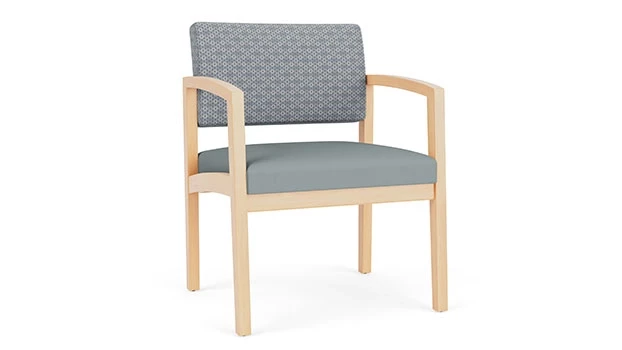 Fog Fabric Back - Lucid Poly Seat - Natural Wood Frame