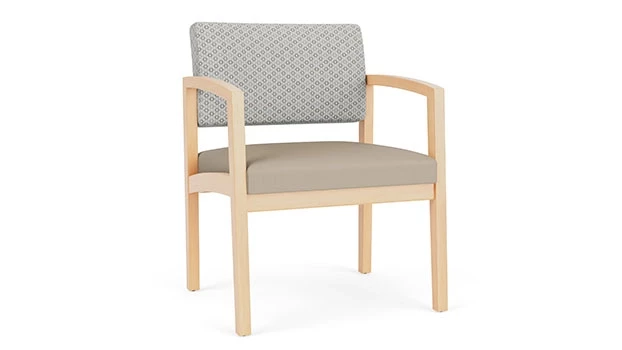 Frost Fabric Back - Concrete Vinyl Seat - Natural Wood Frame