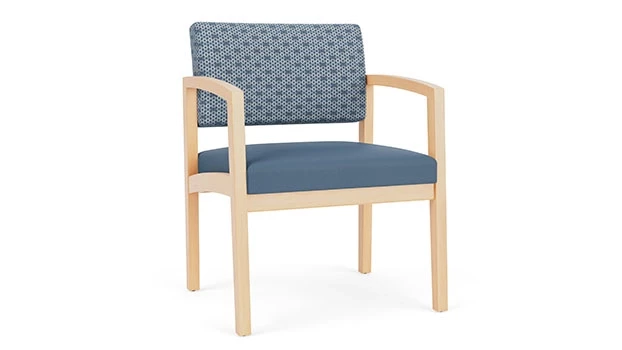 Rain Song Fabric Back - Titan Vinyl Seat - Natural Wood Frame