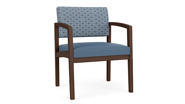 Rain Song Fabric Back - Titan Vinyl Seat - Riftwood Walnut Frame