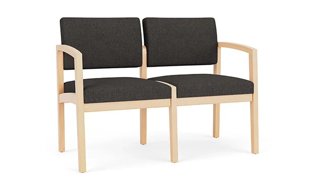 Archetype Smoke Fabric - Natural Wood Frame