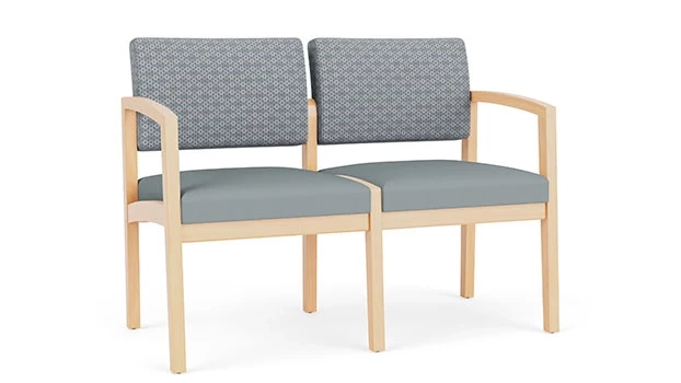 Fog Fabric Back - Lucid Poly Seat - Natural Wood Frame