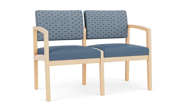 Rain Song Fabric Back - Titan Vinyl Seat - Natural Wood Frame