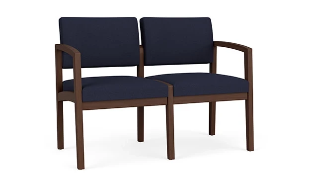 Open House Navy Fabric - Riftwood Walnut Frame