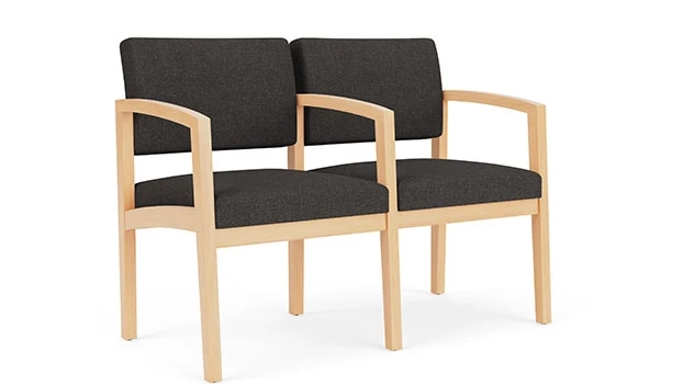 Archetype Smoke Fabric - Natural Wood Frame