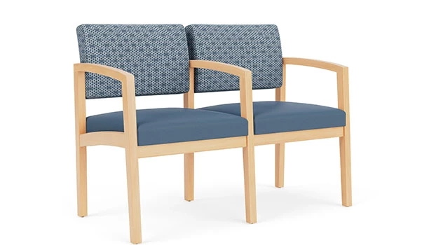 Rain Song Fabric Back - Titan Vinyl Seat - Natural Wood Frame