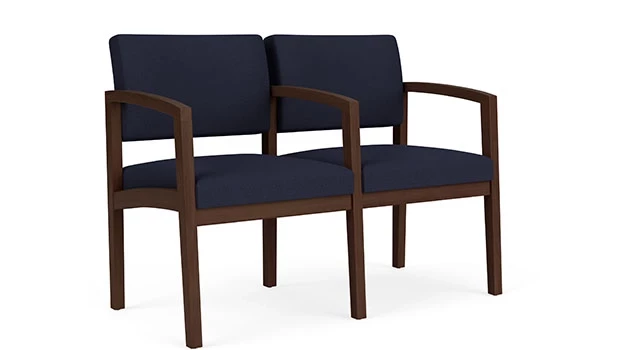 Open House Navy Fabric - Riftwood Walnut Frame