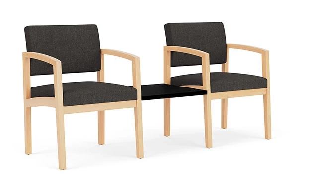 Archetype Smoke Fabric - Natural Wood Frame