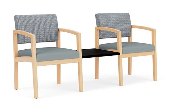 Fog Fabric Back - Lucid Poly Seat - Natural Wood Frame