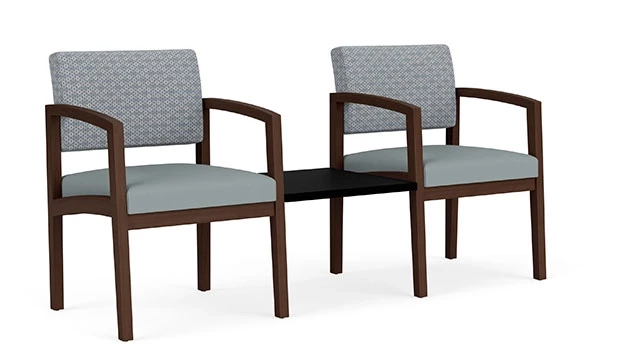 Fog Fabric Back - Lucid Poly Seat - Riftwood Walnut Frame