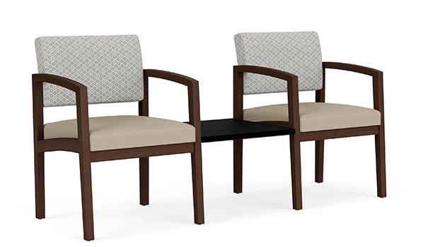 Frost Fabric Back - Concrete Vinyl Seat - Riftwood Walnut Frame