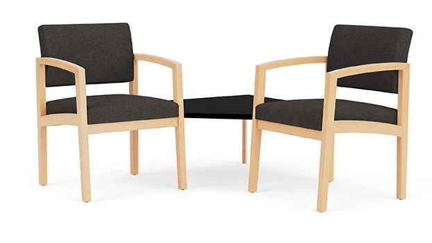 Archetype Smoke Fabric - Natural Wood Frame