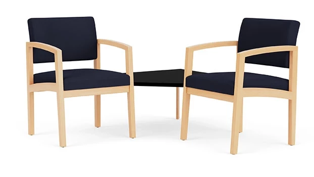 Open House Navy Fabric - Natural Wood Frame