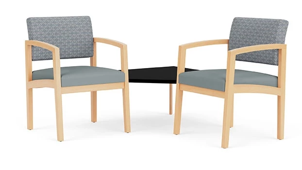 Fog Fabric Back - Lucid Poly Seat - Natural Wood Frame