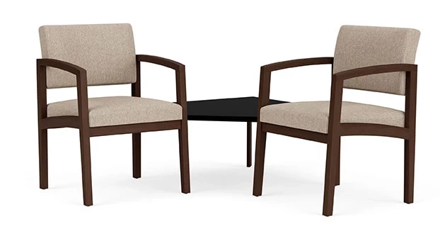 Linette Vinyl Stone - Riftwood Walnut Frame