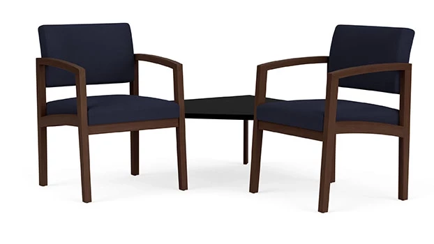 Open House Navy Fabric - Riftwood Walnut Frame