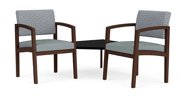 Fog Fabric Back - Lucid Poly Seat - Riftwood Walnut Frame