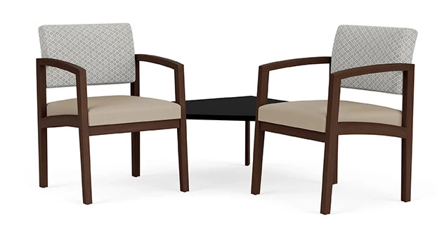 Frost Fabric Back - Concrete Vinyl Seat - Riftwood Walnut Frame