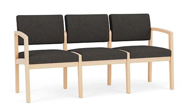 Archetype Smoke Fabric - Natural Wood Frame