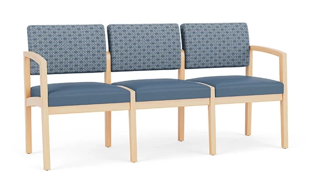 Rain Song Fabric Back - Titan Vinyl Seat - Natural Wood Frame