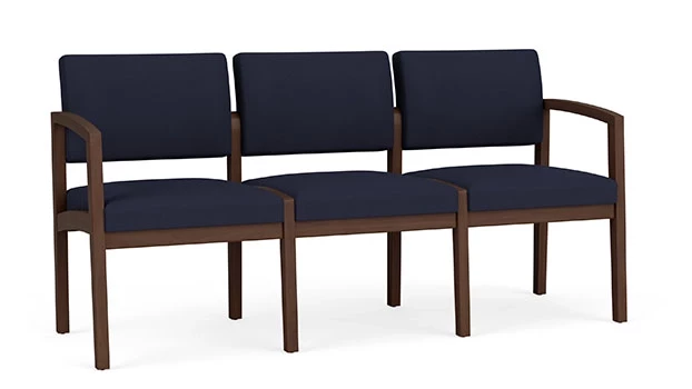 Open House Navy Fabric - Riftwood Walnut Frame