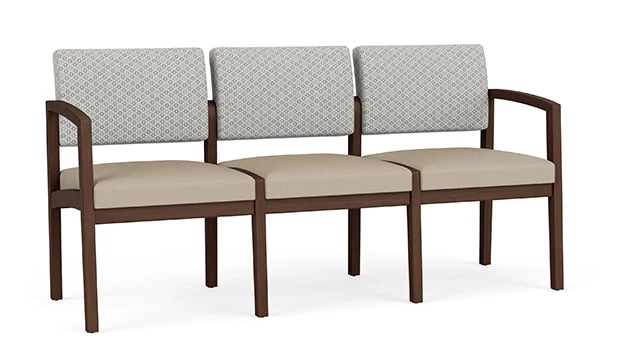 Frost Fabric Back - Concrete Vinyl Seat - Riftwood Walnut Frame