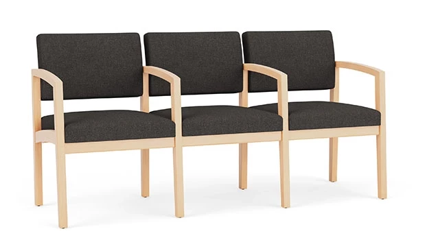 Archetype Smoke Fabric - Natural Wood Frame