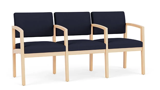 Open House Navy Fabric - Natural Wood Frame