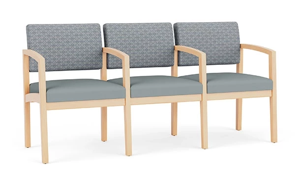 Fog Fabric Back - Lucid Poly Seat - Natural Wood Frame