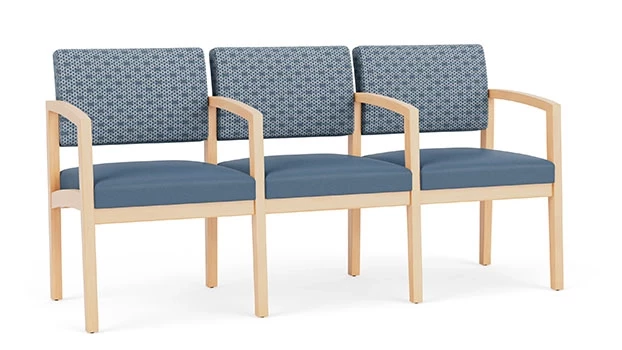 Rain Song Fabric Back - Titan Vinyl Seat - Natural Wood Frame