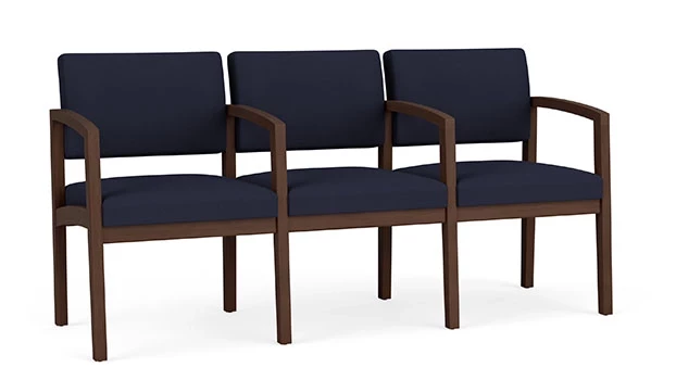 Open House Navy Fabric - Riftwood Walnut Frame