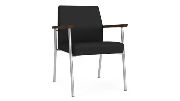 Black Dillon Polyurethane / Silver Finish / Riftwood Walnut Armrests