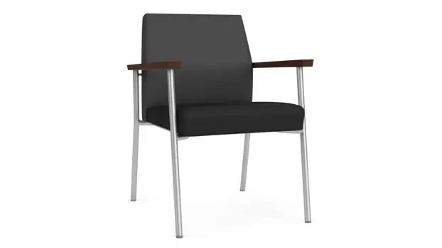 Graphite Dillon Polyurethane / Black Dillon Polyurethane / Silver Finish / Riftwood Walnut Arm Cap