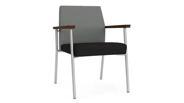 Asteroid Open House Fabric / Black Open House Fabric / Silver Finish / Riftwood Walnut Arm Cap