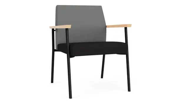 Asteroid Open House Fabric / Black Open House Fabric / Black Steel Finish / Natural Arm Cap