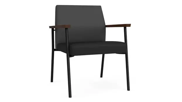 Graphite Dillon Polyurethane / Black Dillon Polyurethane / Black Steel Finish / Riftwood Walnut Arm 