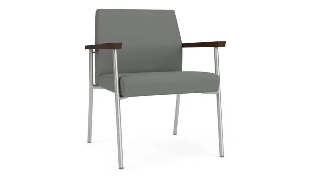 Asteroid Open House Fabric / Silver Finish / Riftwood Walnut Armrests