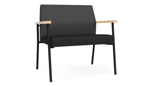 Graphite Dillon Polyurethane  / Black Dillon Polyurethane / Black Steel Finish / Natural Arm Cap