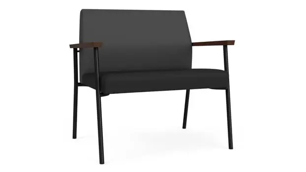 Graphite Dillon Polyurethane / Black Dillon Polyurethane / Black Steel Finish  / Riftwood Walnut Arm