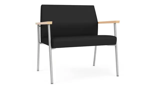 Black Dillon Polyurethane / Silver Finish / Natural Maple Armrests