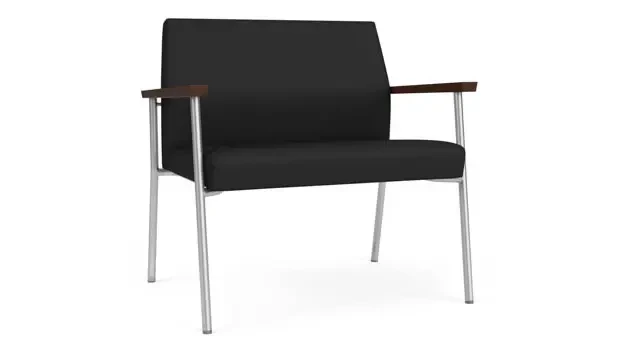 Black Dillon Polyurethane / Silver Finish / Riftwood Walnut Armrests