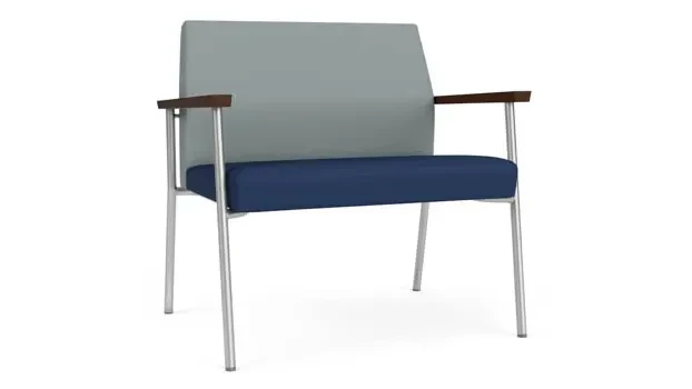 Lucid Dillon Polyurethane / Ocean Dillon Polyurethane / Silver Finish / Riftwood Walnut Arm Cap