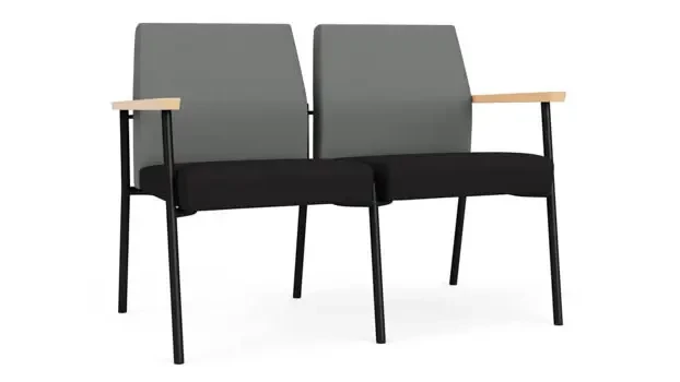 Asteroid Open House Fabric / Black Open House Fabric / Black Steel Finish / Natural Arm Cap