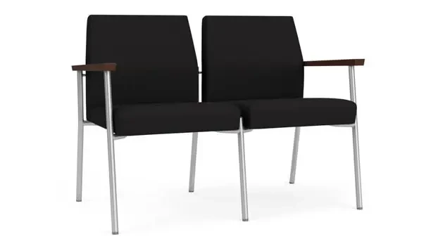 Black Open House Fabric / Silver Finish / Riftwood Walnut Armrests