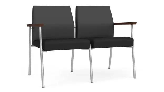 Graphite Dillon Polyurethane / Black Dillon Polyurethane / Silver Finish / Riftwood Walnut Arm Cap