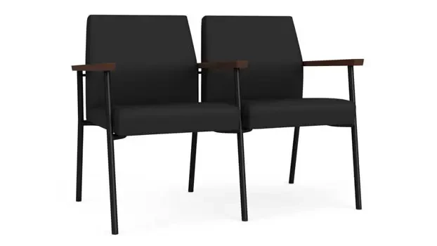 Black Dillon Polyurethane / Black Steel Finish / Riftwood Walnut Armrests