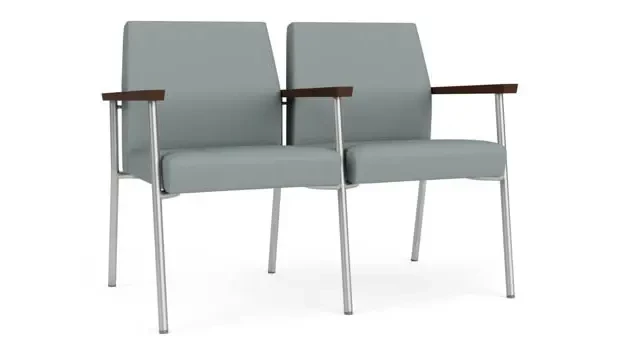 Lucid Dillon Polyurethane / Silver Finish / Riftwood Walnut Armrests