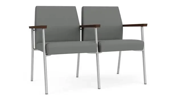 Asteroid Open House Fabric / Silver Finish / Riftwood Walnut Armrests