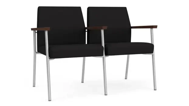 Black Open House Fabric / Silver Finish / Riftwood Walnut Armrests