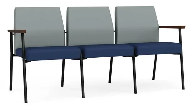 Lucid Dillon Polyurethane  / Ocean Dillon Polyurethane / Black Steel Finish / Riftwood Walnut Arm Ca